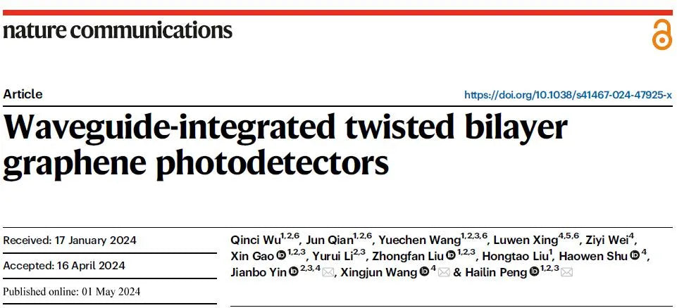 BGI and Peking University Make Progress in High-Responsivity Graphene Photodetector Research