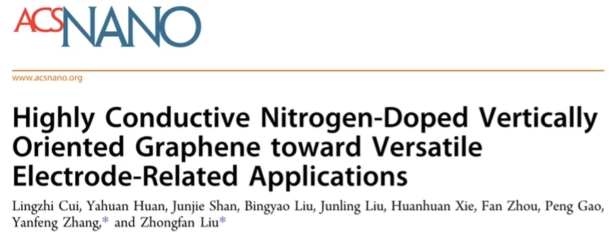 Liu Zhongfan's Academic Team in "ACS Nano": High-Conductivity, High-Quality Nitrogen-Doped Vertically Oriented Graphene Films!