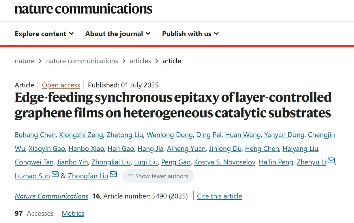 BGI Achieves Major Breakthrough in Layer-Controlled Growth of Graphene Films