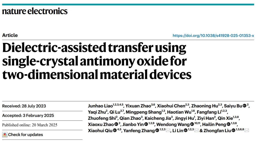 Nature Electronics Publishes Breakthrough on Wafer-Scale Damage-Free Graphene Transfer and Device Integration